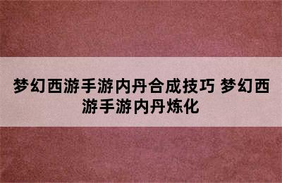 梦幻西游手游内丹合成技巧 梦幻西游手游内丹炼化